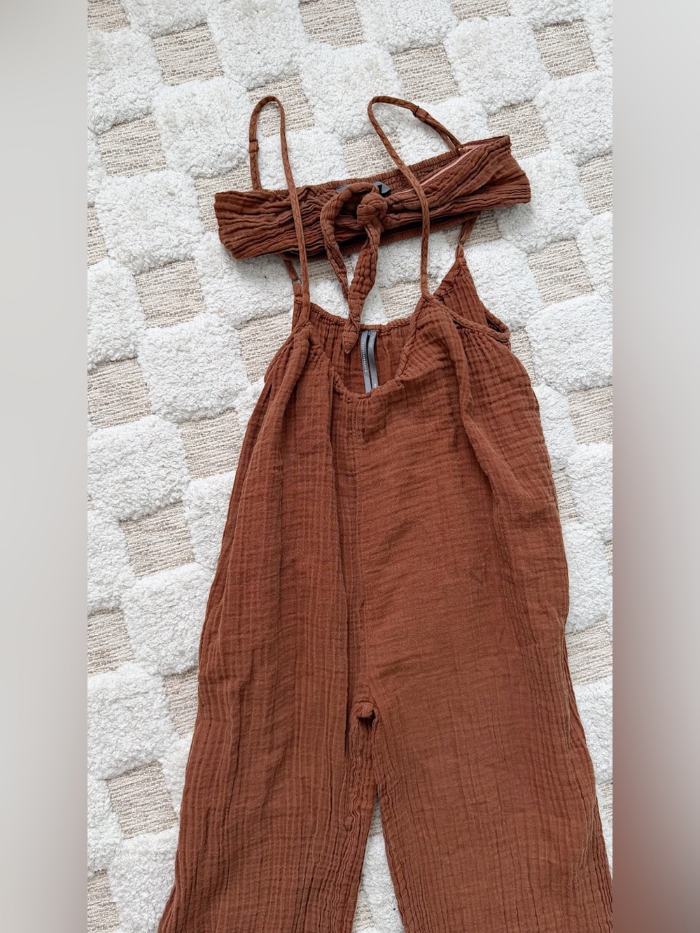 Anthropologie Wrenley Suspender Cotton Gauze Jumpsuit & Bandeau Top Set - Picture 5 of 8